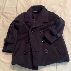 Navy Blue boys pea coat. 2T. Double buttons.